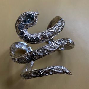 Silver tone snake bracelet